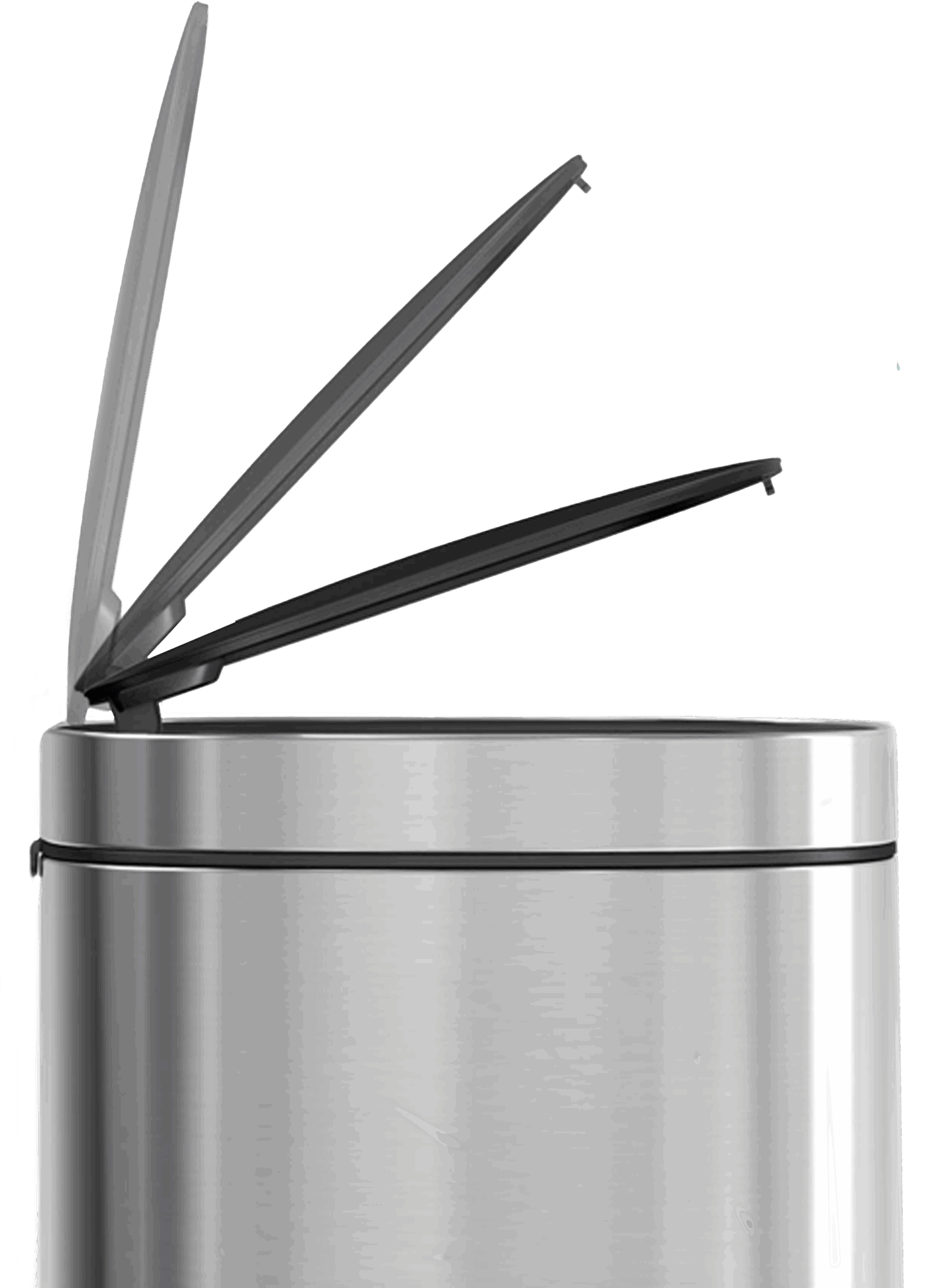 Poubelle Tactile DESQ 30 Litres - Acier Inoxydable, Silent Close - Couvercle Hermétique, Résistante Aux Empreintes - Argent